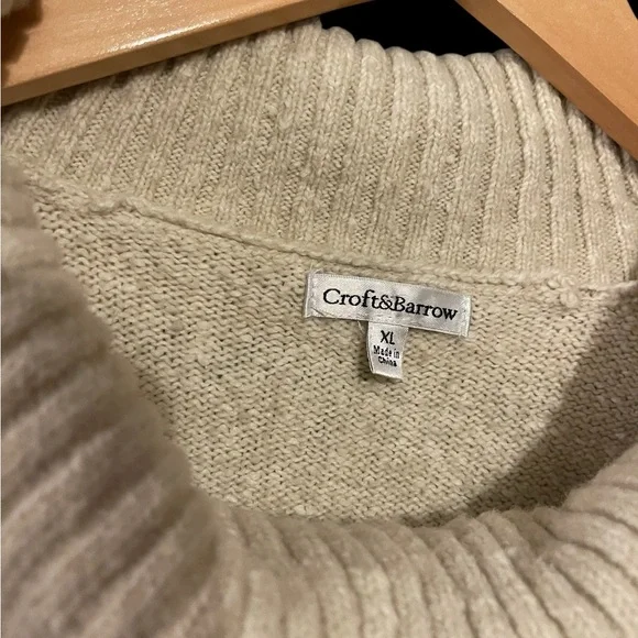 Croft & Barrow Women's Cowl Neck Sweater - Cream, Gray, Pink - Picture 3 of 3